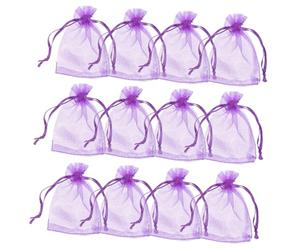 WRITWAA Bolsas de Organza Púrpura Buen Flujo de Aire Tamaño 7x9 Cm 100 con Cordón para Envolver Regalos Ideales para Dulces y Uso Doméstico