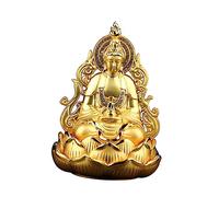 WRITWAA Botella de Perfume para Coche Figura de Guanyin, Aleación Dorada, Tamaño Pequeño, Aroma Moderado y Seguro para Interior del Vehículo