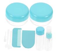 WRITWAA Botellas Viaje Rellenables Portátiles y Recargables Para Champú Loción y Jabón Pulverizador Estuche Facial Peine Espejo Cosmético Cepillo De Dientes Toalla Pequeña Barra Para