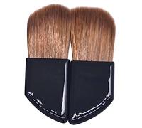 WRITWAA Brochas Maquillaje Facial y Pincel De Mejilla 2 Piezas Mini Tamaño Mango De Cuerno De Buey Inclinado Para Mujeres Viaje Portátil