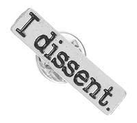 WRITWAA Broche de Aleación Pin de Pecho de Mujer Letras I Dissent, Plata, Broche de Moda para Cuello de Traje, Decoración y Obsequio
