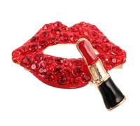 WRITWAA Broche Forma de Labio y Brillo, Broche de Moda para Ropa de Mujer, Accesorio para Complementos Navideños y Eventos, Pin Esmaltado Tamaño Pequeño