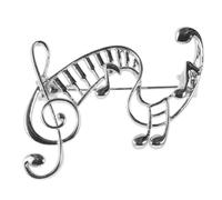 WRITWAA Broche musical - Broche de cadena con nota musical a la moda para fiestas de Navidad y cumpleaños - Insignia de solapa con temática para bolsos, mochilas o atuendos de fiesta