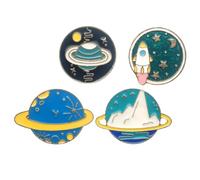 WRITWAA Broches de Aleación Planetarios 4 Piezas, Imperdible de Seguridad para Cárdigan, Broches Creativos Decorativos para Ropa, Diseño Geométrico Ligero y Resistente, Varios estilos