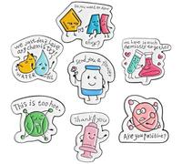 WRITWAA Broches de Laboratorio de Química de Metal, 7 Piezas Estilo Aleatorio, Pin de Solapa de Dibujos Animados para Ropa de Mujer y Mochila, Broche Decorativo para Uso