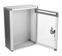 WRITWAA Buzón de Sugerencias Mediano Colgante de Aleación de Aluminio Gris Transparente Candado de Seguridad, Caja para Oficina y Hogar, Organizador Resistente para Estilo