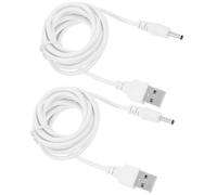 WRITWAA Cable de Carga USB a Dc 35X135 MM 15 Metros Negro Pack de 2 Adaptador USB a Cc para Lámparas Ventiladores Pequeños y Electrodomésticos Cable de Carga Seguro contra