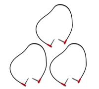 WRITWAA Cable de efectos para guitarra de 3 piezas, cable de instrumento con reducción de ruido de 50 cm, conector plano rojo para instrumentos musicales, pedales de interpretación, 21 pulgadas.