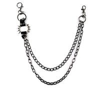 WRITWAA cadena de cinturón cadenas cadena de bolsillo superior de la cadena del cuerpo Billetera keychain key chain accesorios de baile callejero cadena de pantalones níquel Silver