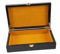 WRITWAA Caja de Almacenamiento para Cigarros Portátil Tapa Abatible, 25x15x6 Cm, Imitación, Contenedor Decorativo Resistente de PU y Metal, Adecuado para Viaje y Uso Hogar