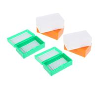 WRITWAA Caja de Almacenamiento para de 6 Unidades Soporte Plástico Portátil Compartimentos Blancos Verdes y Naranjas Adecuado para Laboratorios Escuelas E Investigación Científica