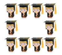 WRITWAA Caja de Graduación Fácil de Usar y Transportar Papel Resistente Forma de Gorro de Doctor Paquete de 10 Piezas para Dulces Adecuado para Fiesta de Graduación