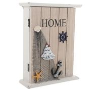 WRITWAA Caja de Llaves con Capacidad Grande de Madera Estilo Mediterráneo para 6 Llaves, Durabilidad Duradera y Almacenamiento Fuerte para Entrada de Hogar o Recepción de Hotel