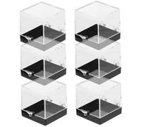 WRITWAA Caja de Presentación para Minerales 6 Piezas Transparente Vitrina para Exhibir Rocas y Piedras Organizador Pequeño de Escritorio para Hogar y Tienda Fácil de Transportar