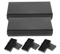 WRITWAA Caja de Reloj Rectangular con Núcleo de Esponja, 10 Piezas, Organizador Multifunción de Papel para Joyas y Relojes, Portátil para Hogar y Viaje, Color Negro, Estuche