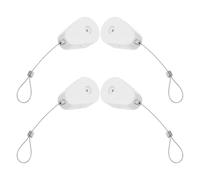 WRITWAA Caja de Seguridad Retráctil Antirrobo con Cable de 1 Metro 4 Piezas con 2 Cierres Automáticos Color Blanco Cable Resistente para Protección de Controles Remotos Portátiles y