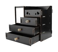 WRITWAA Caja Organizadora De Maquillaje Estante De Almacenaje Espejo y Porta Pañuelos