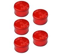 WRITWAA Cajas de Dulces para Boda 5 Piezas Caja Redonda Mediana de Acero Laminado Sello Protector Resistente a Humedad y Polvo para Regalos y Fiestas Estilo Chino