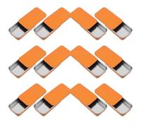 WRITWAA Cajas de Hojalata Metálica Deslizantes Naranjas 60x34x11mm para Bálsamo Labial Jabón y Cosméticos Pack 12 Unidades Almacenamiento Protección Piel Labios