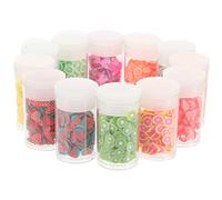 WRITWAA Cajas De Rebanadas De Frutas Poliméricas Para Decoración De Uñas Manualidades Diy y Decoración De Teléfonos Móviles Variedad De Colores y Formas Para Manicura Creativa