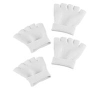 WRITWAA Calcetines de Gel Hidratantes para Spa, Media Punta Color Claro, 2 Pares, Cuidado Pies Secos y Agrietados, Calcetines Protectores de Piel Gel para Dedos, Hidratante y Exfoliante