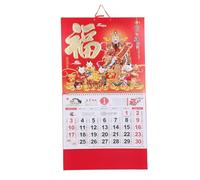WRITWAA Calendario del Año Lunar - Calendario de pared chino 2027 con el símbolo de Fu y el de la riqueza - Planificador mensual de Año Nuevo - Decoración colgante tradicional para el hogar, la