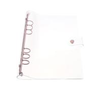 WRITWAA Carpeta de Anillas Redondas Flexibles A6 Cubierta Transparente de Pvc Rosa, Carpeta de Encuadernación de Hojas Sueltas para Oficina y Escuela, Organizador Ligero para Documentos