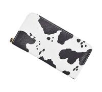WRITWAA Cartera De Mujer De PU Diseño De Vaca Monedero Larga Duración y Cierre De Cremallera Pequeña y Portátil para Almacenar Claves Monedas y Tarjetas