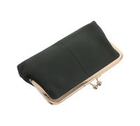 WRITWAA Cartera Larga de Cuero Auténtico Color Verde Oscuro para Mujer, Monedero Vintage Cierre de Beso, Diseño Espacioso y Seguro para Tarjetas, Monedas y Teléfono, Cartera de Mano