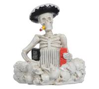 WRITWAA Cenicero Adecuado para Decoración de Halloween y Fácil de Limpiar de Resina Forma de Calavera, a Prueba de Viento en Interiores y Oficinas