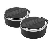 WRITWAA Cenicero para Coche Portátil de Plástico con Tapa Innovadora y Diseño Anti Cenizas, Juego de 2 Unidades, Elegante y Práctico para Viaje y Uso Interior