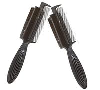 WRITWAA Cepillo De Pelo Para Hombres y Mujeres 2 Piezas Pequeño Doble Cara Limpieza Cabello y Cardador Para Peinar y Estilizar En Barbería y Viaje Negro Abs