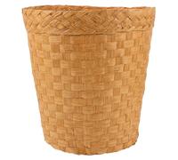 WRITWAA Cesta de Basura de Bambú Tejida a Mano, Papelera Multifuncional para Oficina y Hogar, Diseño Ligero y Resistente, Color Original Madera, Adecuado para Organización y