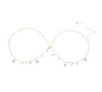 WRITWAA Cinturón de Cadena Doble para Mujer Cinturón Metálico Ajustable con Decoración de Girasol y Luna Accesorio Elegante para Vestidos Jeans y Fiestas Color Dorado