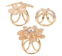 WRITWAA Clip para Bufanda Anillos Decorativos de Gemas de Imitación y Perlas, Hebillas para Bufandas Grandes, Set de 3 Piezas para Mujer, Adecuado para Chales y Pañuelos