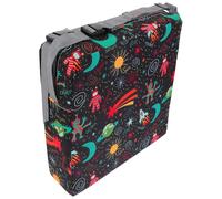 WRITWAA Cojín Elevador para Silla Infantil Negro Temático Espacio 32X32X8 CM Asiento Acolchado y Extraíble Adecuado para Comedor y Uso Casa