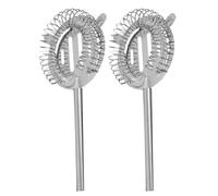 WRITWAA Colador de Barra de Acero Inoxidable Sólido, 2 Piezas, Filtro de Hielo para Cócteles, Kit de Utensilios para Bar Profesional, Uso en Coctelería y Hostelería