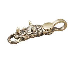WRITWAA Colgante y Uso Seguro Forma de Rinoceronte de Latón Dorado Llavero Creativo y Ligero en Fiestas de Año para Decoración Vintage