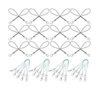 WRITWAA Cordón para Teléfono Cierre de Langosta, 120 Piezas en Negro y Azul Claro, Accesorio para Dijes Diy, Soporte Resistente para Colgar Móvil en Manualidades y Bricolaje