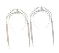 WRITWAA Coronas Para Mujer y Tiaras Para Mujer 2 Piezas Tamaño Único Gemas De Imitación Dorado y Plateado Para Bodas y Fiestas Accesorio Cabello