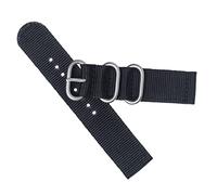 WRITWAA Correa de Nailon de Resistente de Doble Articulación para Reemplazo de Reloj para Uso Diario Completamente Negra