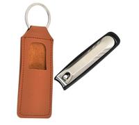 WRITWAA Cortaúñas Metálico Portátil Antisalpicaduras Cortaúñas Para Manos y Pies Con Funda De Cuero Para Manicura Casa o Viaje