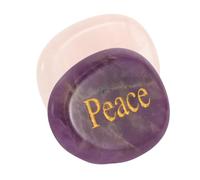 WRITWAA Cristal De Piedra De Poder Inspirador Piedras Grabadas Palabras Paz Bolsillo De Meditación