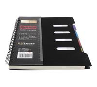 WRITWAA Cuaderno para Universidad Pestañas Divisorias, 105 Hojas Rayadas Doble Cara, Cubierta Plástica Negra, Adecuado para Estudiantes en Escuela o Color Color Aleatorio Varios estilos