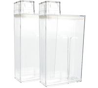 WRITWAA Cubo de Almacenamiento para Detergente Polvo Transparente Contenedor Rellenable 2 Piezas Práctico y Compacto para Uso Doméstico y Cesto para Ropa Sucia