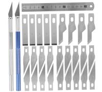 WRITWAA Cuchillos de Hobby con Cuchillas de Precisión y Estuche Transparente para Manualidades Corte de Papel Cartón y Modelismo Kit de Herramientas de Corte para Arte y Bricolaje