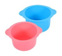 WRITWAA Cuenco de Cera de Silicona para Calentador, 2 Piezas (400 Ml), Resistente al Calor, Fácil Desmoldeo, para Depilación Corporal, Colores Rosa y Azul