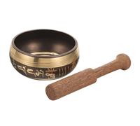 WRITWAA Cuenco de Meditación de Yoga Multifunción 8 Cm con Mazo de Madera 2 Cm para Terapia de Sonido y Relajación Budista Accesorio para Mindfulness y Alivio del Estrés Estilo Aleatorio