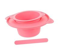 WRITWAA Cuenco De Silicona Para Mezclar Mascarillas 1 Unidad Grande Resistente Al Calor Accesorio Para Belleza y Depilación Uso Casero 400 Ml Color Rosa Con Varilla Mezcladora