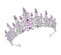 WRITWAA de cristal chicas decoración de la boda diadema nupcial tiaras Diadema de la novia Bride tiara para boda tocado de de imitación para mujer Aleación de zinc Plata
